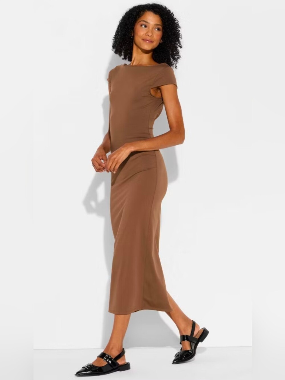 Wild Fable Sleek Brown Midi Bodycon Dress